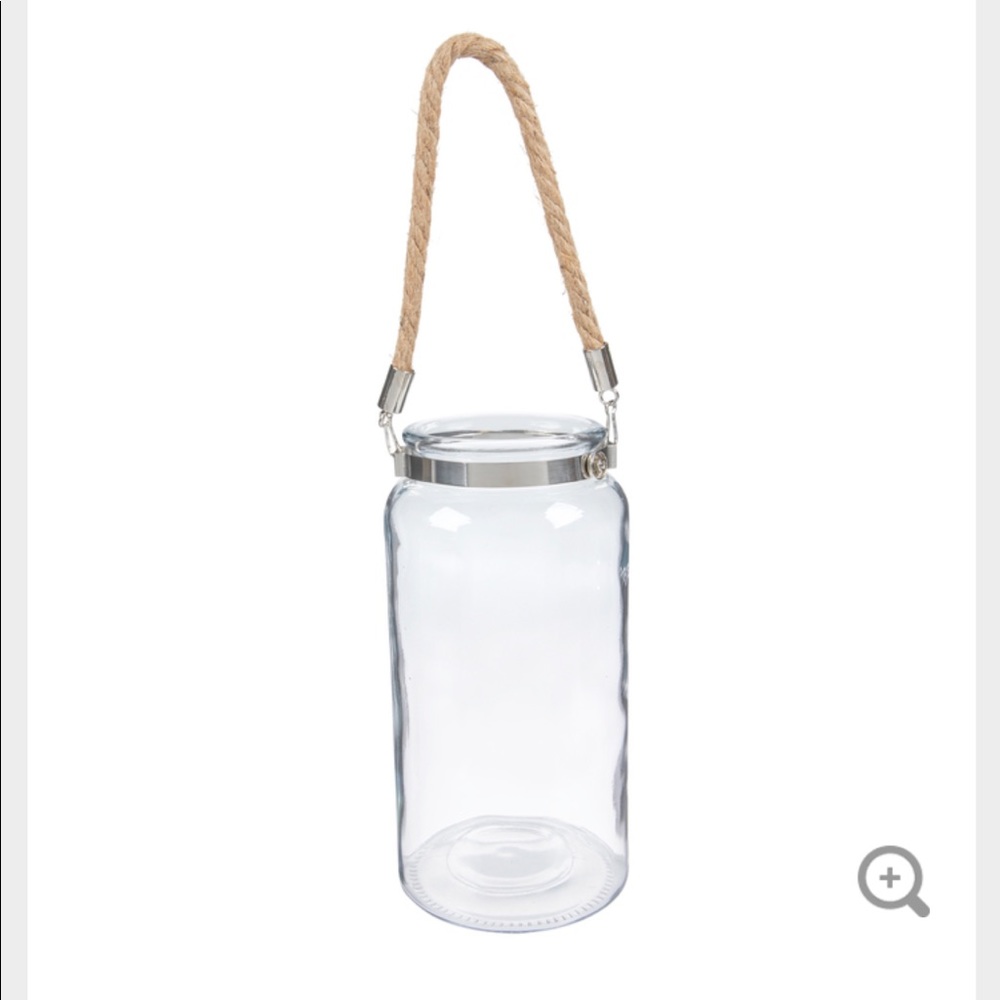 Hobby Lobby Glass Container with Hemp Rope